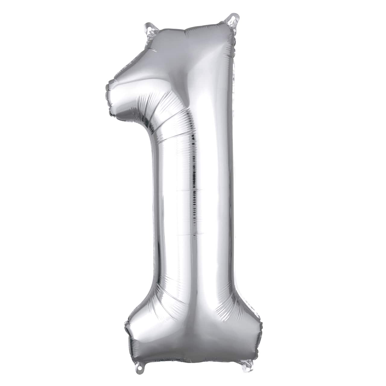34" Silver Number Foil Balloon